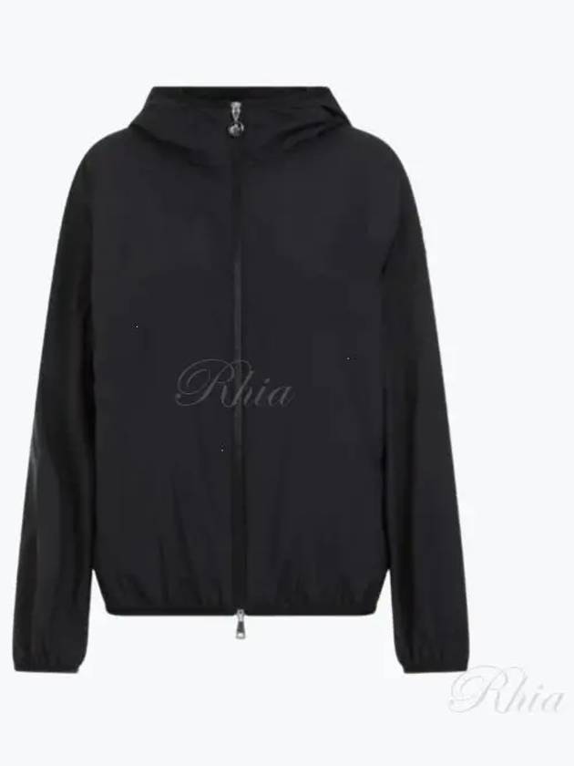 Fegeo Logo Patch Zip Up Hoodie Black - MONCLER - BALAAN 2