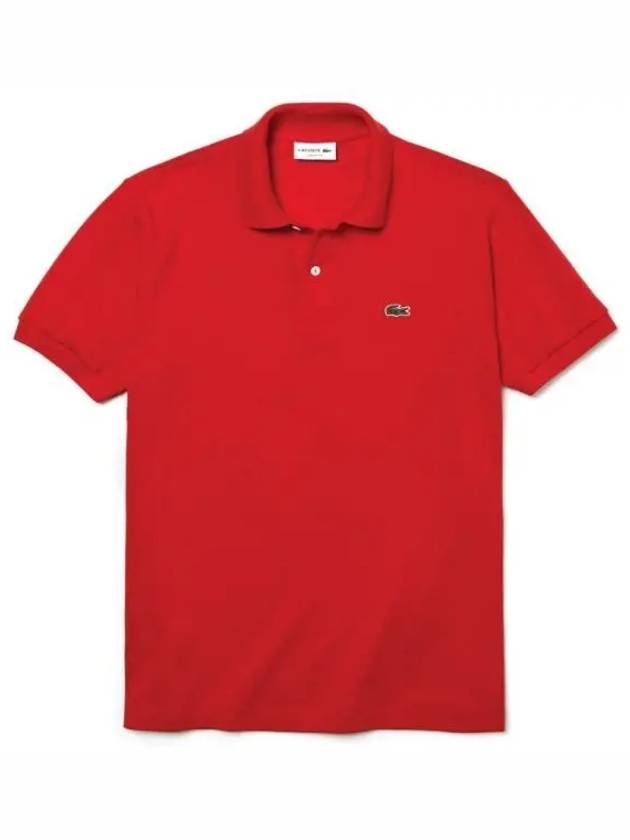 Men's Logo Classic Fit Cotton Short Sleeve Polo Shirt Red - LACOSTE - BALAAN 2