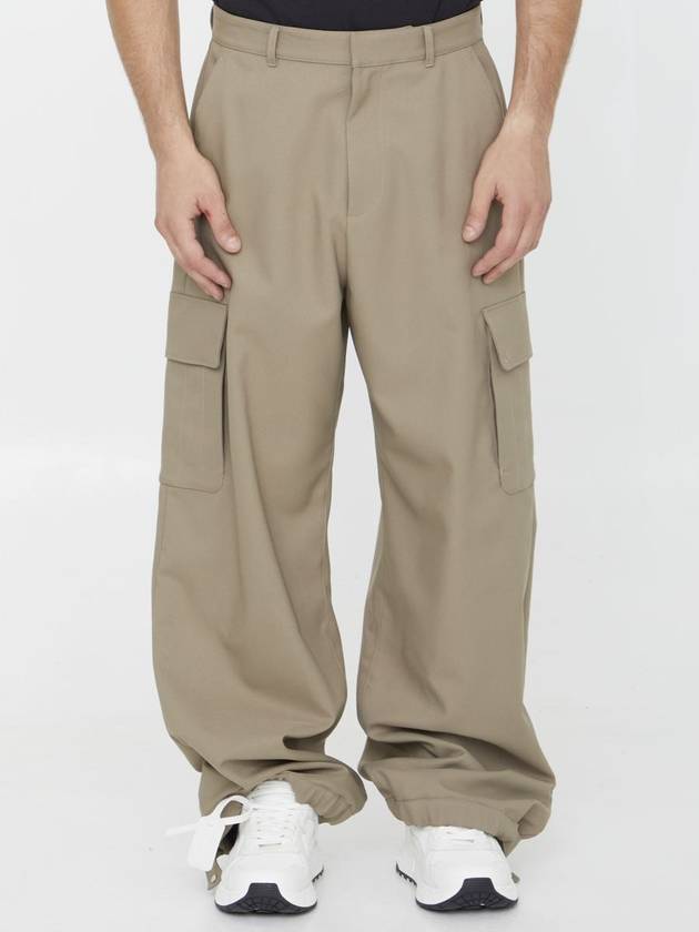 OW EMB Drill Cargo Pants OMCF037F23FAB004 6161 BEIGE BEIGE B0170476430 - OFF WHITE - BALAAN 2