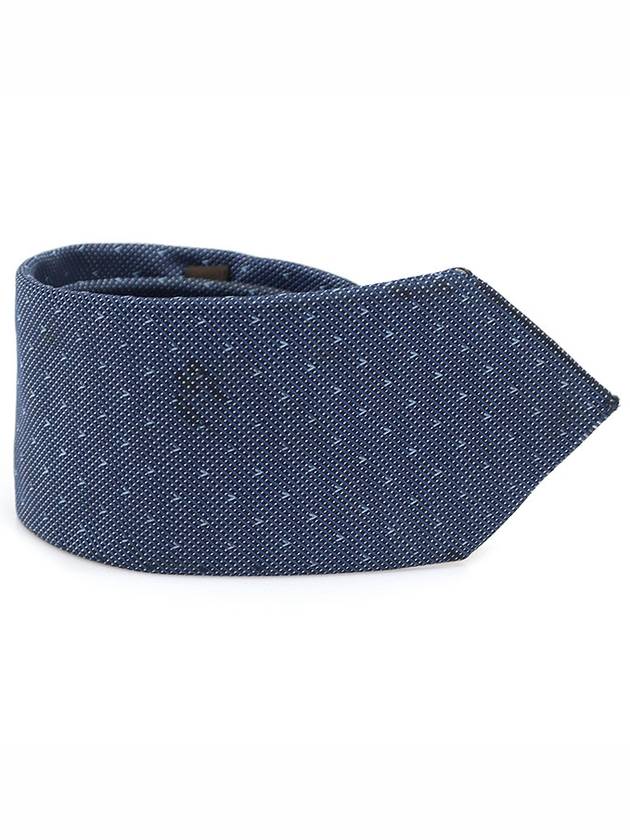 R99494 100 Silk Navy V Pattern UNIFORM Tie - LOUIS VUITTON - BALAAN 1