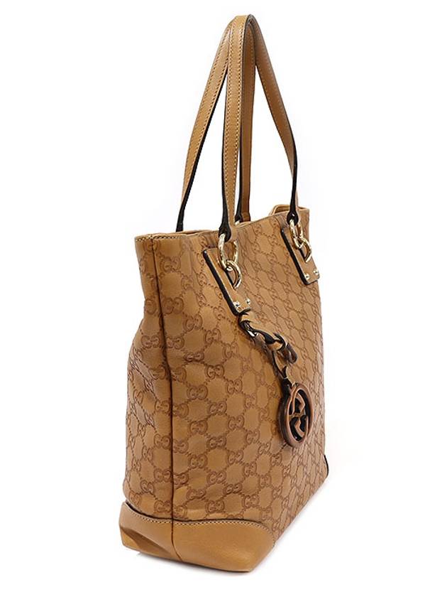 247237 Brown Cima Leather Interlocking G Charm Tote Shoulder Bag - GUCCI - BALAAN 2