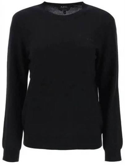 Philo Embroidered Logo Wool Knit Top Black - A.P.C. - BALAAN 2