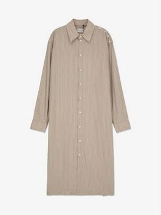 Women's Playful Striped Shirt Midi Dress Rose Beige - LEMAIRE - BALAAN 2