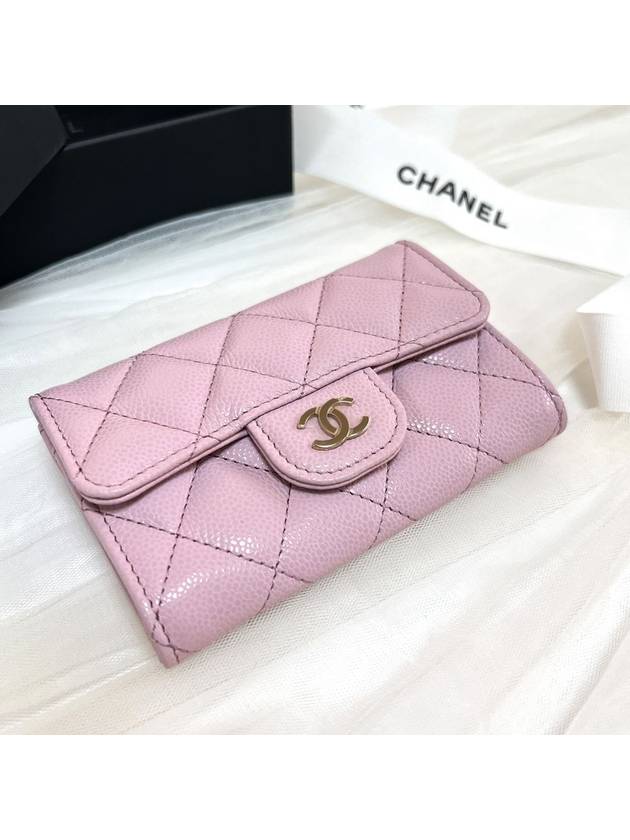 Classic flap card wallet snap lavender gold AP0214 - CHANEL - BALAAN 6