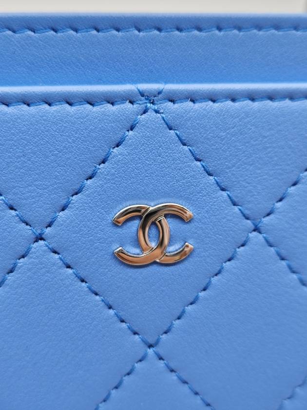 24P card wallet holder calfskin blue silver plate AP3818 - CHANEL - BALAAN 6