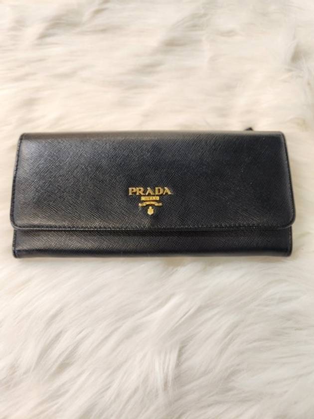 Women s Saffiano Long Wallet Black 1M1132 Condition A - PRADA - BALAAN 1