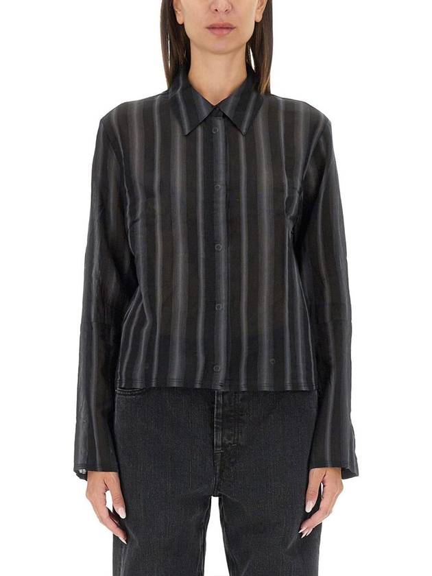 Auto Stripe Sheer Cotton Silk Shirt Black - OUR LEGACY - BALAAN 2