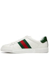 Ace Web Leather Low Top Sneakers White - GUCCI - BALAAN 3