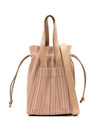 Pleated Faux Leather Tote Bag Beige - ISSEY MIYAKE - BALAAN 1