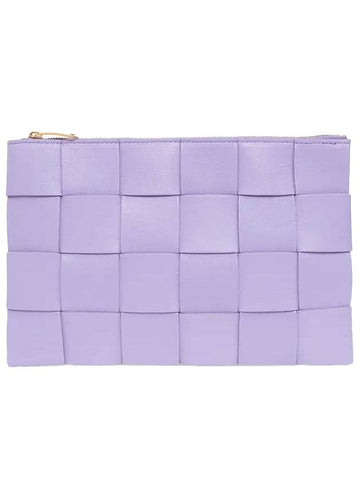 Intrecciato Cassette Clutch Bag Purple - BOTTEGA VENETA - BALAAN 1