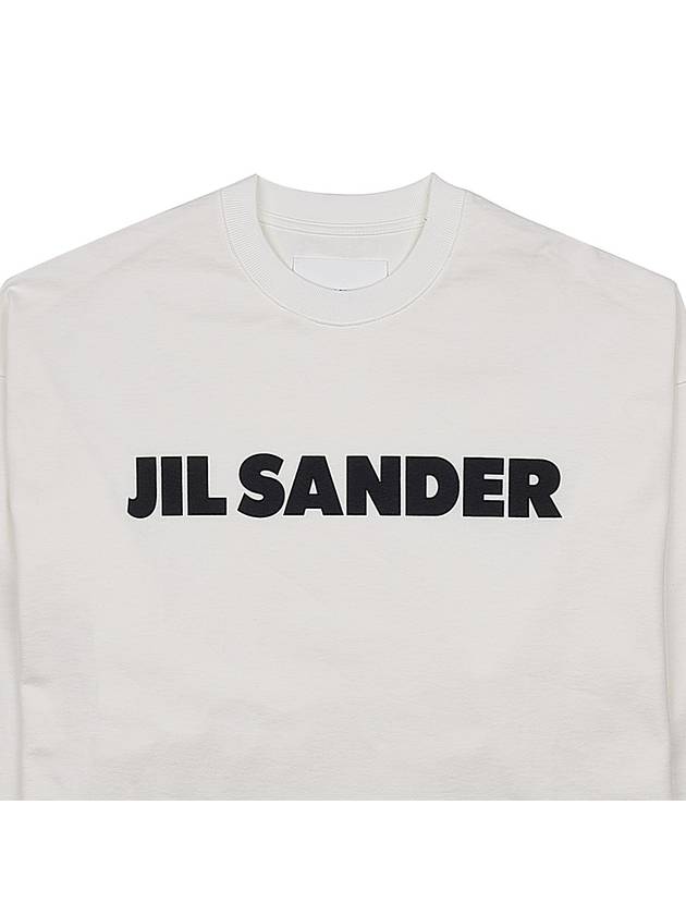 Logo Print Cotton Long Sleeve T-Shirt White - JIL SANDER - BALAAN 4