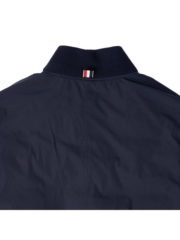 Poly Twill 4-Bar Oversized Knit Down Bomber Jacket Navy - THOM BROWNE - BALAAN 11