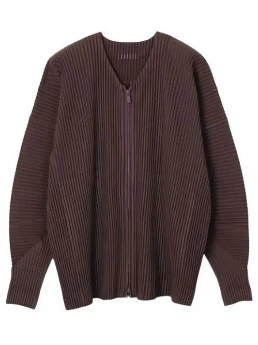 Homme Pliss Pleated Zip Up Cardigan Men s Long Sleeve T Shirt - ISSEY MIYAKE - BALAAN 1