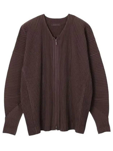 Homme pliss pleated zip up cardigan - ISSEY MIYAKE - BALAAN 1