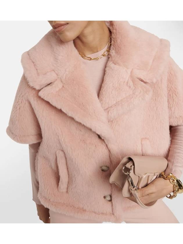 Women's Cambusa 1 Alpaca Wool Crop Teddy Fur Jacket Pink - MAX MARA - BALAAN 6