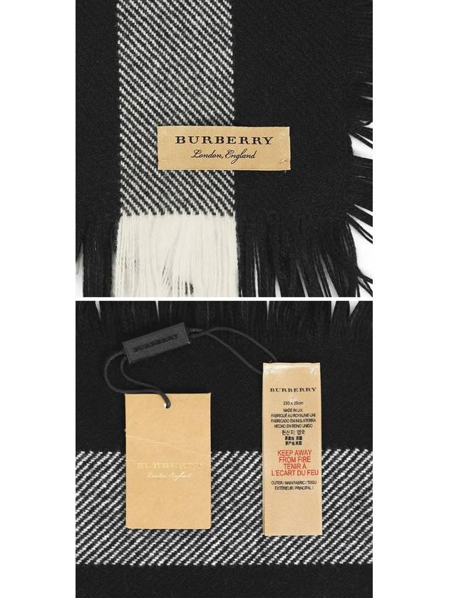 Fringe Check Wool Scarf Black - BURBERRY - BALAAN 4