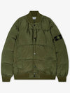 Macro Ripstop Nylon Metal Down Jacket Olive - STONE ISLAND - BALAAN 3