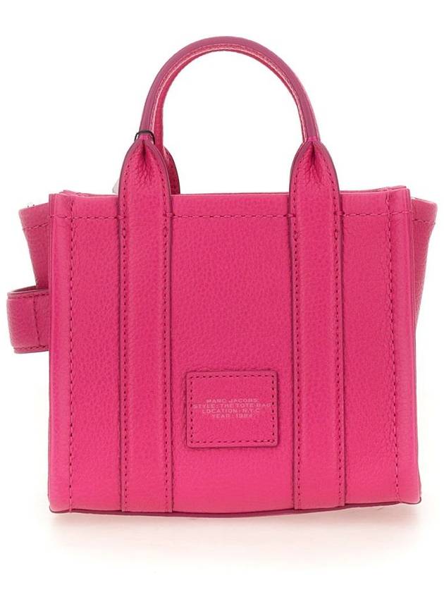 Mini Micro Leather Tote Bag Fuchsia - MARC JACOBS - BALAAN 3