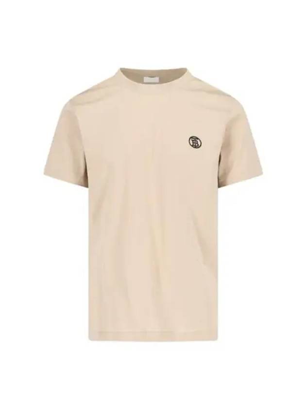 Embroidered Logo Short Sleeve T-Shirt Beige - BURBERRY - BALAAN 2