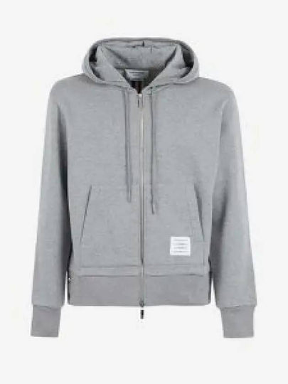 Center Back Stripe Cotton Zip Up Hoodie Light Grey - THOM BROWNE - BALAAN 2