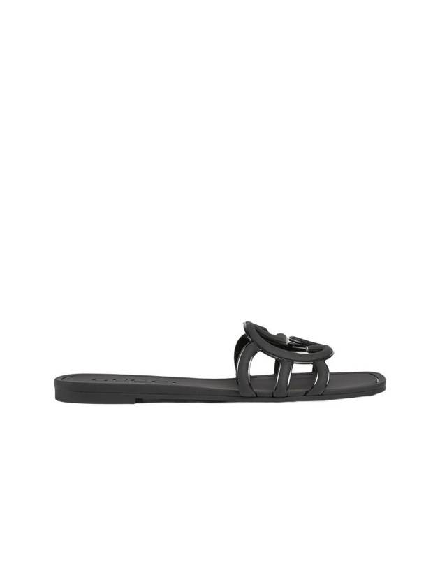 Interlocking G Slippers Black - GUCCI - BALAAN 1