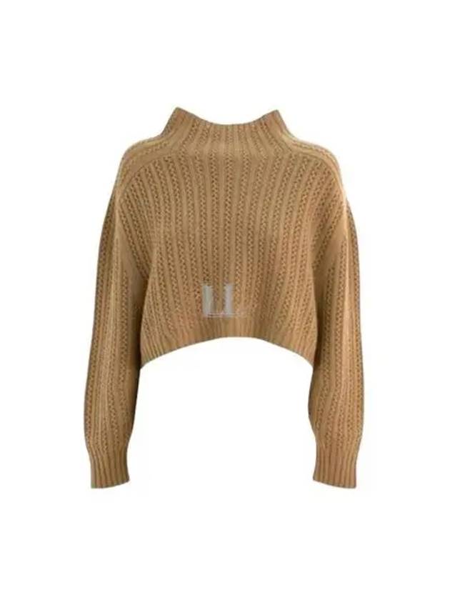 Hodeida Crop Knit Top Brown - MAX MARA - BALAAN 2