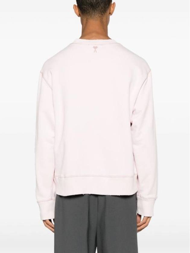 Embroidery Logo Crew Neck Sweatshirt Pink - AMI - BALAAN 3