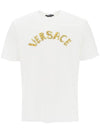 Seashell Baroque Embroidered Logo Crewneck Short Sleeve T-Shirt Black - VERSACE - BALAAN 2