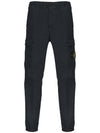 Stretch Cotton Cargo Straight Pants Navy - STONE ISLAND - BALAAN 2