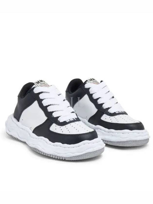 A08FW706 BLKWHT Wayne leather low top sneakers - MIHARA YASUHIRO - BALAAN 1