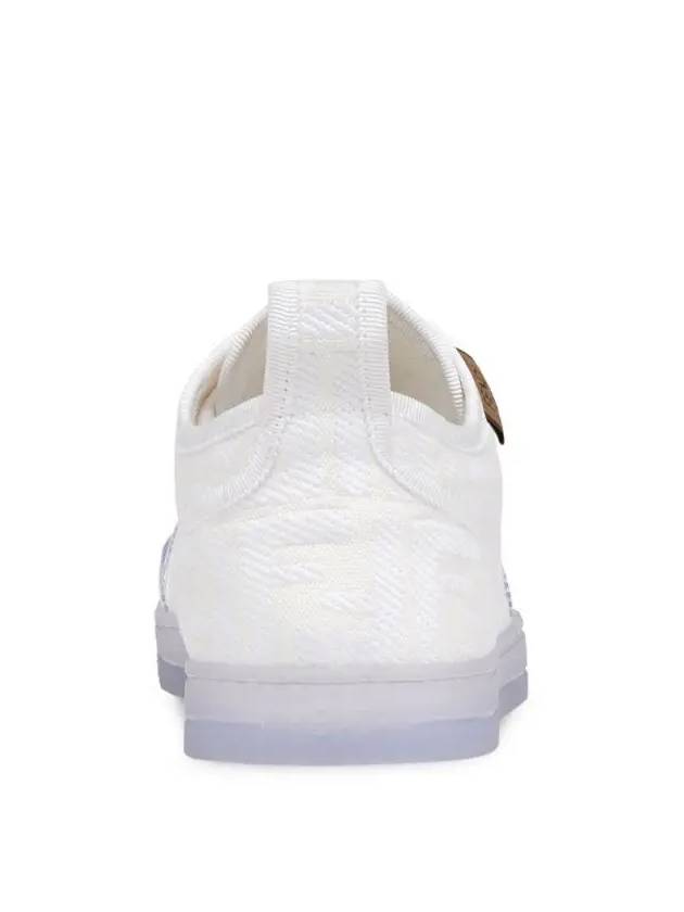 Women's FF Logo Canvas Low Top Sneakers White - FENDI - BALAAN 3