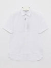 Men's Logo Cotton Short Sleeve Shirt White - BURBERRY - BALAAN 2