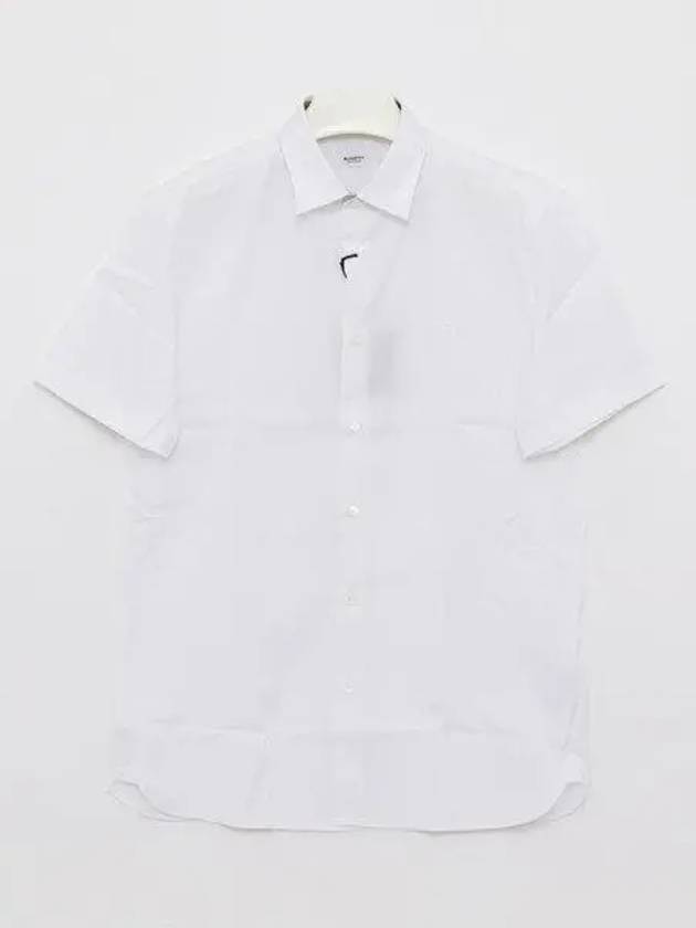 Men's Logo Cotton Short Sleeve Shirt White - BURBERRY - BALAAN 2