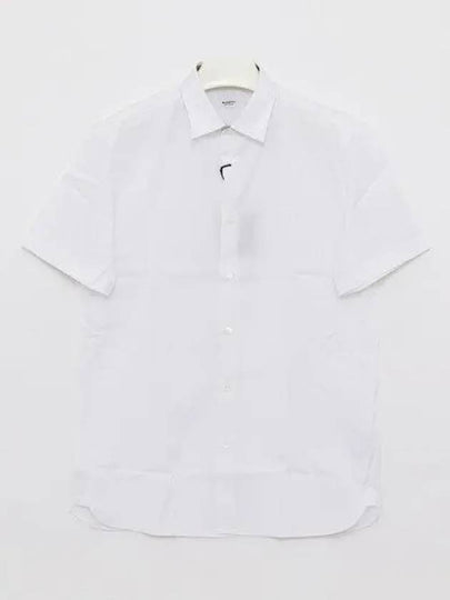 Men's Logo Cotton Short Sleeve Shirt White - BURBERRY - BALAAN 2