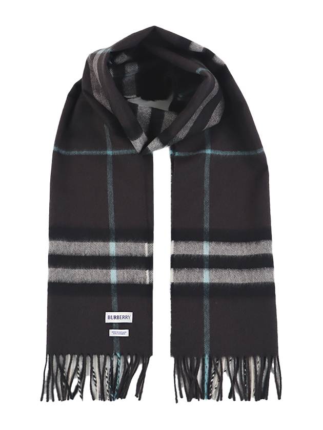 Check Fringe Cashmere Scarf Brown - BURBERRY - BALAAN 2