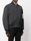 Poly Twill 4-Bar Oversized Knit Down Bomber Jacket Charcoal - THOM BROWNE - BALAAN 3