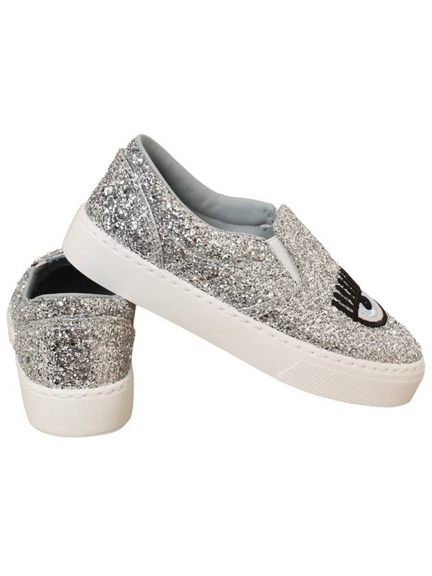 Chiara Ferragni SlipOn CF1897 SILVER Women's Sneakers - CHIARA FERRAGNI - BALAAN 4