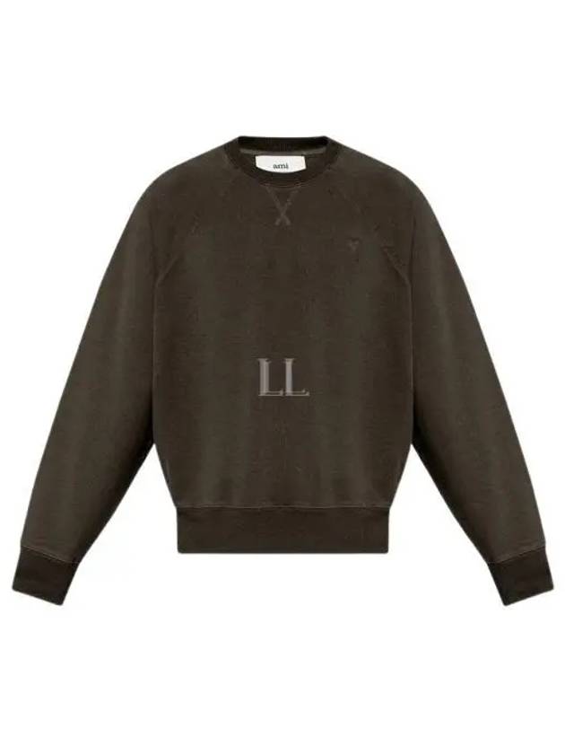 De Coeur Embroidery Crew Neck Sweatshirt Dark Coffee - AMI - BALAAN 2