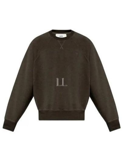 De Coeur Embroidery Crew Neck Sweatshirt Dark Coffee - AMI - BALAAN 2