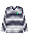 Men's Striped Logo Long Sleeve T-Shirt Blue - COMME DES GARCONS - BALAAN 2