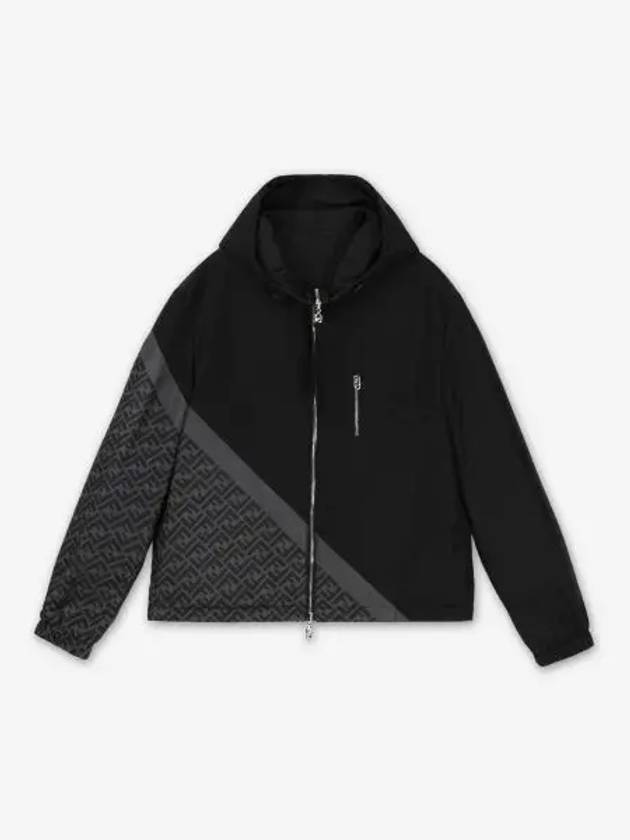 Nylon Windbreaker Jacket Black - FENDI - BALAAN 2