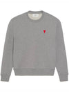 Small Heart Logo Sweatshirt Grey - AMI - BALAAN 2