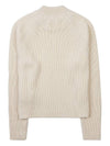 Logo Patch Wool Knit Top Beige - AMI - BALAAN 3