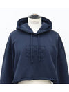 Navy overfit crop hood - GANNI - BALAAN 3