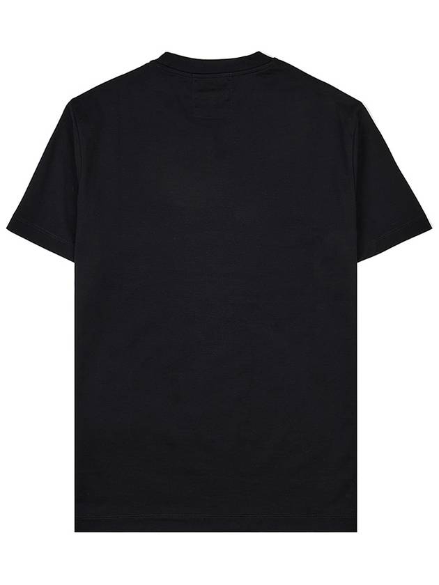 Logo Jacquard Cotton Short Sleeve T-Shirt Black - EMPORIO ARMANI - BALAAN.