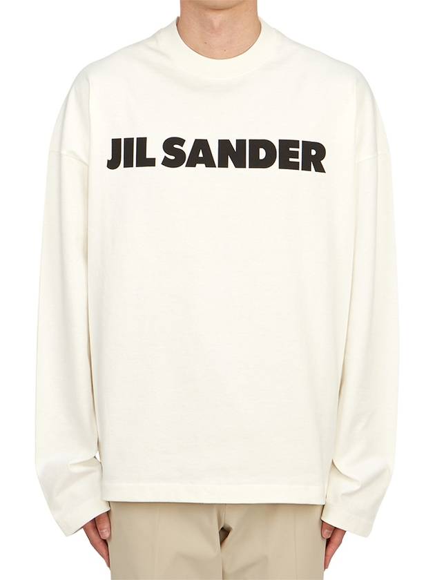 Logo Print Cotton Long Sleeve T-Shirt White - JIL SANDER - BALAAN 4