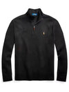 Embroidered Pony Logo Half Zip-Up Knit Top Black - POLO RALPH LAUREN - BALAAN 2