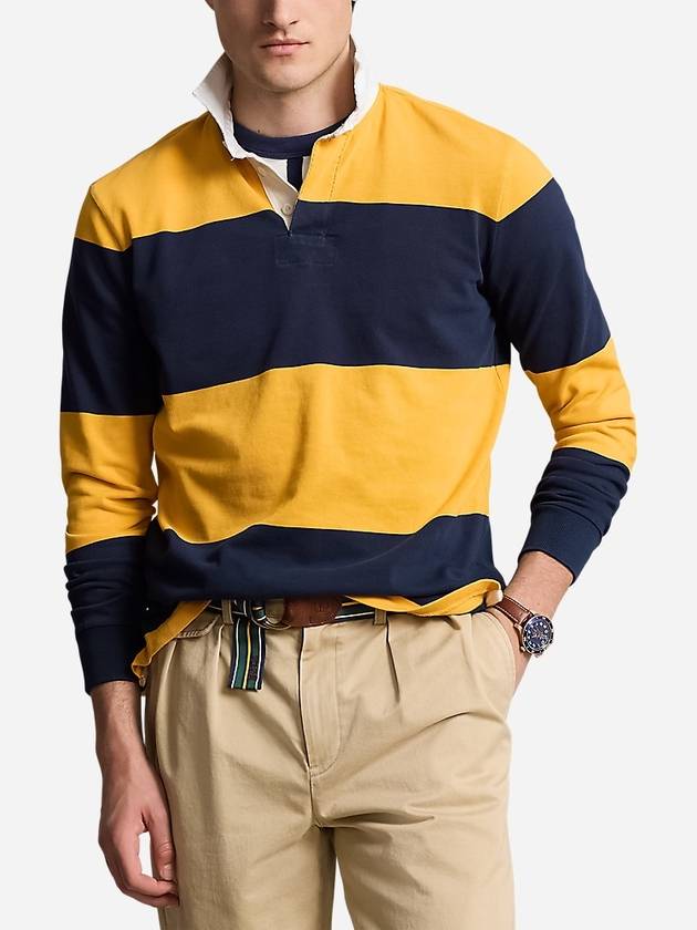 Regular Fit Long Sleeve Polo Shirt Yellow Black - POLO RALPH LAUREN - BALAAN 4