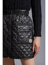 Women's Quilted Logo Patch Mini A-Line Skirt Black - MONCLER - BALAAN 5