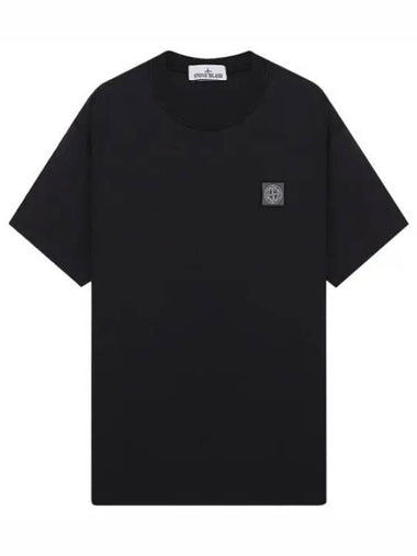 Pisato effect logo patch t shirt - STONE ISLAND - BALAAN 1